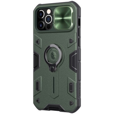 Противоударная-накладка Nillkin CamShield Armor зеленая для Apple iPhone 12 Pro(3)