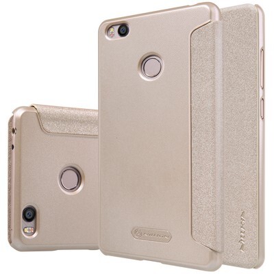 Полиуретановый чехол книга Nillkin Sparkle Leather Case Gold для Xiaomi Mi4S(3)