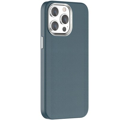 Кожаный чехол Mutural Deluxe Leather Case синий для Apple iPhone 15 Pro Max(1)