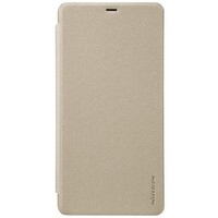 Полиуретановый чехол книга Nillkin Sparkle Leather Case Gold для HTC U Ultra