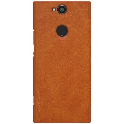 Кожаный чехол Nillkin Qin Leather Case Коричневый для Sony XA2 Plus(2)
