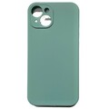 Силиконовый чехол Silicone Case с закрытым низом и защитой камеры серо-зеленый для Apple iPhone 14 Plus(#1)