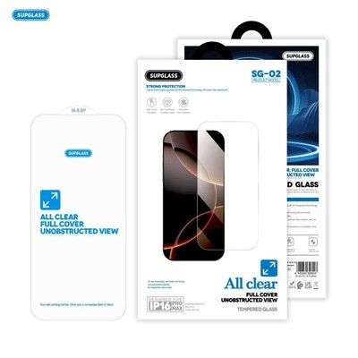 Противоударное защитное стекло Supglass SG-02 Transparent Glass All Clear прозрачное для Apple iPhone 17 Pro(1)