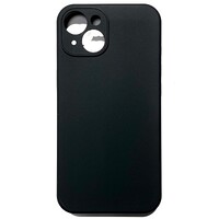 Силиконовый чехол Silicone Case с закрытым низом и защитой камеры черный для Apple iPhone 14 Plus