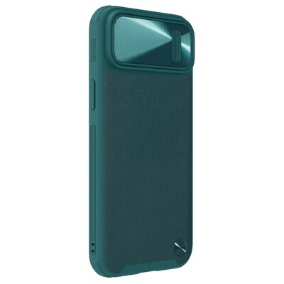 Силиконовая накладка c пластиной MagSafe Nillkin CamShield Leather Case S Зеленая для Apple iPhone 14 Plus(3)