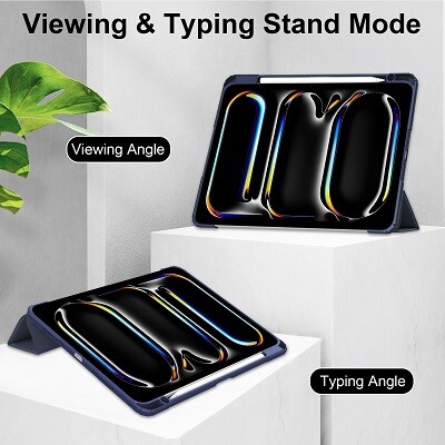 Защитный чехол книжка Acrylic TPU Case с креплением для стилуса серый для Apple iPad Pro 11 (2024)(9)