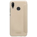 Полиуретановый чехол книга Nillkin Sparkle Leather Case Золотой для Huawei P20 Lite(#2)