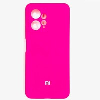 Силиконовый чехол с микрофиброй Silicone Case ярко-розовый для Xiaomi Redmi Note 12 4G