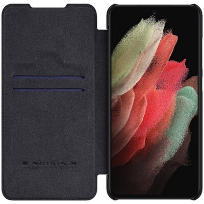 Кожаный чехол Nillkin Qin Leather Case Черный для Samsung Galaxy S21 FE(3)