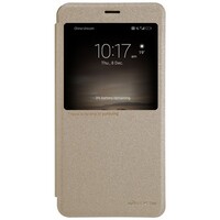 Полиуретановый чехол книга Nillkin Sparkle Leather Case Gold для Huawei Mate 9