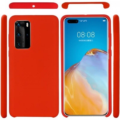 Силиконовый чехол Silicone Case красный для Huawei P40(2)