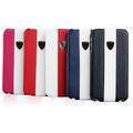 Кожаный чехол Nuoku Flip Series Blue/White для Apple iPhone 4/4S(#4)