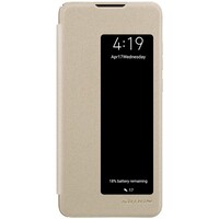 Полиуретановый чехол книга Nillkin Sparkle Leather Case Золотой для Huawei P30