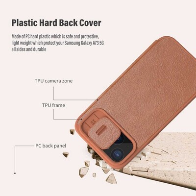 Кожаный чехол Nillkin Qin Pro Leather Case Красный для Apple iPhone 15 Plus(5)