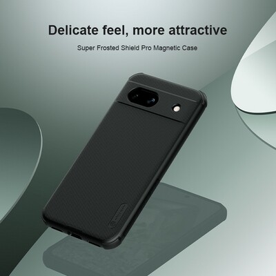 Пластиковый чехол с пластиной Magsafe Nillkin Super Frosted Shield Pro Magnetic Case Черный для Google Pixel 8a(8)