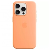 Силиконовый чехол с Magsafe оранжевый для Apple iPhone 15 Pro Max