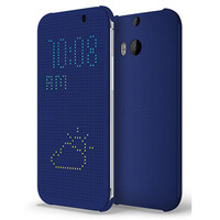 Полиуретановый чехол Dot View Case Blue для HTC One M8