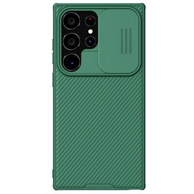 Чехол-накладка с пластиной Magsafe Nillkin CamShield Pro Magnetic Зеленая для Samsung Galaxy S24 Ultra(1)