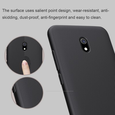 Пластиковый чехол с подставкой Nillkin Super Frosted Shield Черный для Xiaomi Redmi 8A(3)