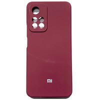 Силиконовый чехол Silicone Case с закрытым низом и защитой камеры бордовый для Xiaomi Redmi Note 11 Pro+ 5G