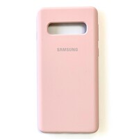 Силиконовый чехол Silicone Case светло-розовый для Samsung Galaxy S10