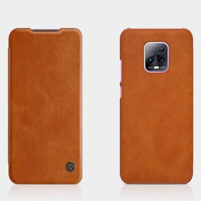 Кожаный чехол Nillkin Qin Leather Case Коричневый для Xiaomi Redmi 10X 5G ( 10X Pro 5G)(4)