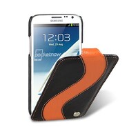 Кожаный чехол Melkco Leather Case Black/Orange LC для Samsung N7100 Galaxy Note 2