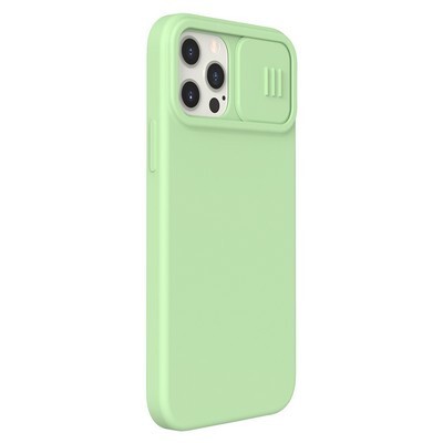 Силиконовая накладка с пластиной Magsafe Nillkin CamShield Silky Magnetic Silicone Case Зеленая для Apple iPhone 12 Pro Max(2)