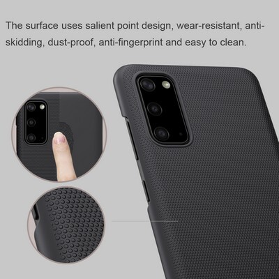 Пластиковый чехол с подставкой Nillkin Super Frosted Shield Белый для Samsung Galaxy S20(4)