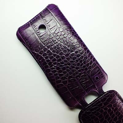 Кожаный чехол Abilita Leather Case Purple Crocodile для Nokia Lumia 630(4)