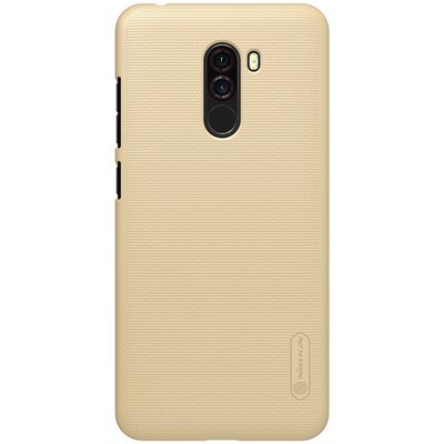 Пластиковый чехол с пленкой Nillkin Super Frosted Shield Золотой для Xiaomi Pocophone F1(1)