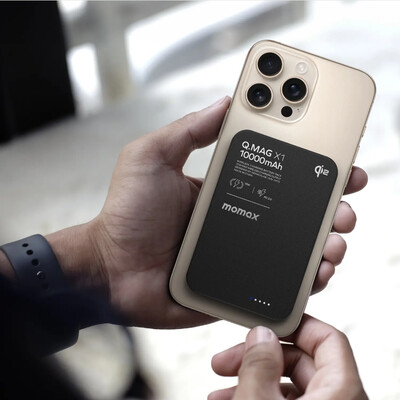 Внешний аккумулятор Momax 1-Power Q.Pass 10000mAh Qi2 Magnetic Wireless Battery Pack (IP136Q2D) черный(11)