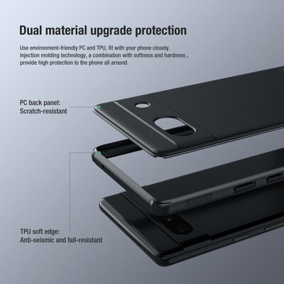 Пластиковый чехол Nillkin Super Frosted Shield Pro Черный для Google Pixel 7a(4)