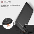 Силиконовый чехол Uni Case Carbon черный для Samsung Galaxy A70(#2)