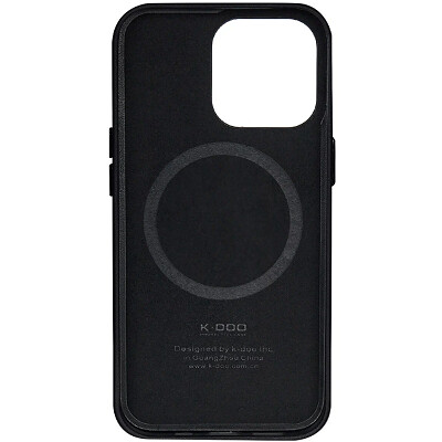Кожаный чехол с пластиной Magsafe K-ZDoo Mag Noble Collection черный для Apple iPhone 15 Pro Max(3)
