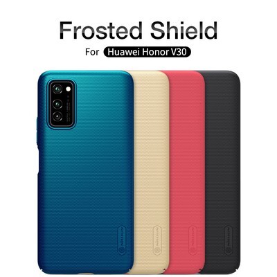 Пластиковый чехол с подставкой Nillkin Super Frosted Shield Черный для Huawei Honor V30 / Honor V30 Pro(5)