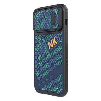 Чехол-накладка с пластиной Magsafe Nillkin Striker S Magnetic Case сине-зеленого цвета для Apple iPhone 14 Pro(3)