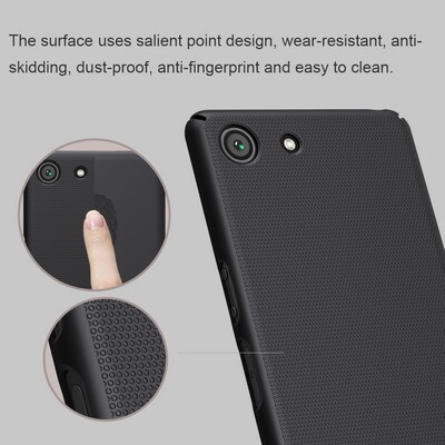 Пластиковый чехол с подставкой Nillkin Super Frosted Shield Черный для Sony XZ4 Compact(4)