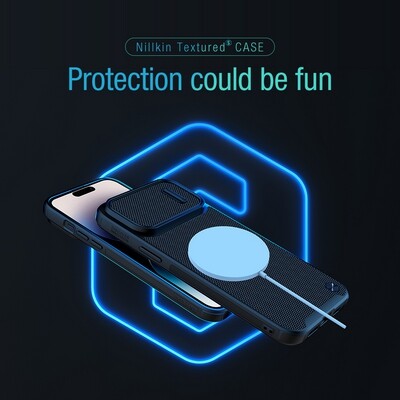 Чехол пластиной Magsafe Nillkin Textured S Magnetic Case Синий для Apple iPhone 14 Pro(10)
