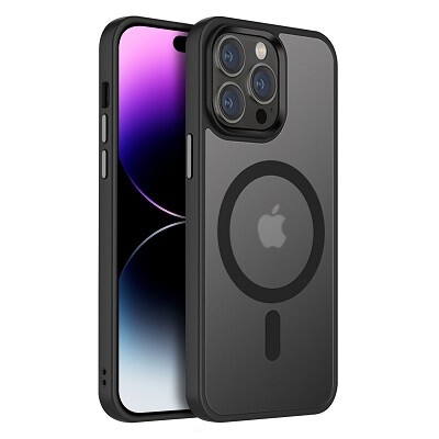 Защитный чехол TPU+PC Iron Matte Case with Magsafe черный для Apple iPhone 14 Pro(1)