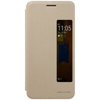 Полиуретановый чехол книга Nillkin Sparkle Leather Case Gold для Huawei Mate 9 Pro