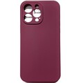 Силиконовый чехол Silicone Case с закрытым низом и защитой камеры бордовый для Apple iPhone 14 Pro(#1)