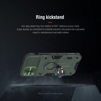 Противоударная-накладка Nillkin CamShield Armor черная для Apple iPhone 12 Pro(4)