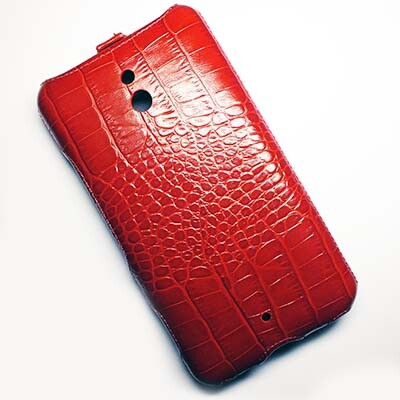 Кожаный чехол Abilita Leather Case Red Crocodile для Nokia Lumia 1320(3)
