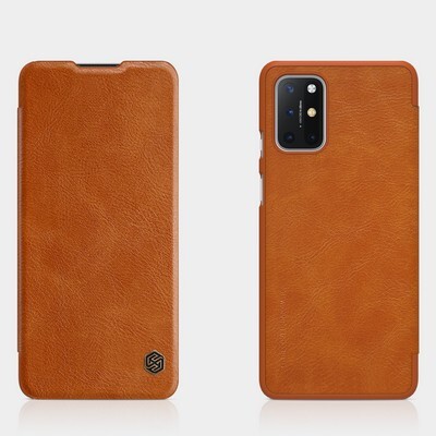 Кожаный чехол Nillkin Qin Leather Case Коричневый для OnePlus 8T(4)