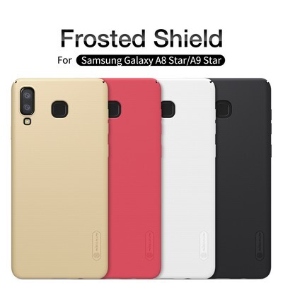 Пластиковый чехол с подставкой Nillkin Super Frosted Shield Золотой для Samsung Galaxy A8 Star(4)