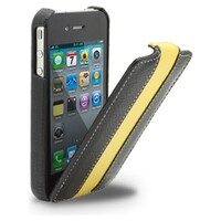 Кожаный чехол Melkco Leather Case Black/Yellow LC для Apple iPhone 4/4S