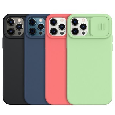 Силиконовая накладка с пластиной Magsafe Nillkin CamShield Silky Magnetic Silicone Case Зеленая для Apple iPhone 12 Pro Max(4)