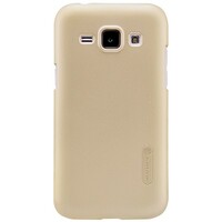 Пластиковый чехол с пленкой Nillkin Super Frosted Shield Gold для Samsung Galaxy J1