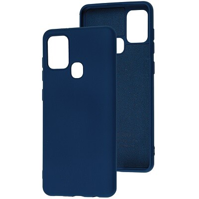 Силиконовый чехол Silicone Case синий для Samsung Galaxy M21(1)